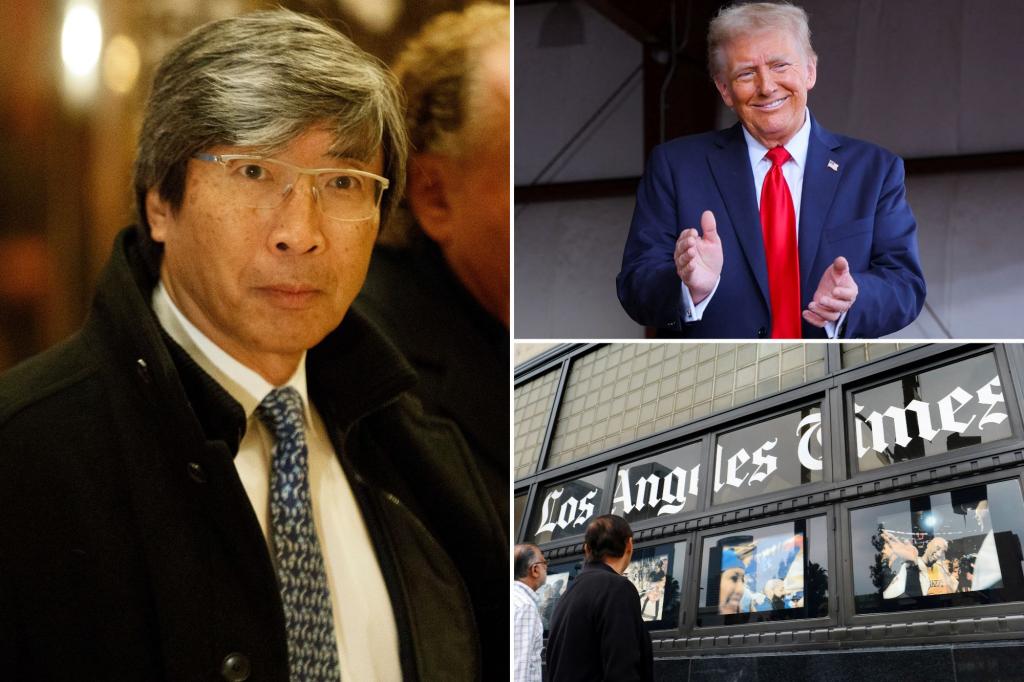 LA Times owner Patrick Soon-Shiong tells editorial board to 'take a break from writing about Trump': report